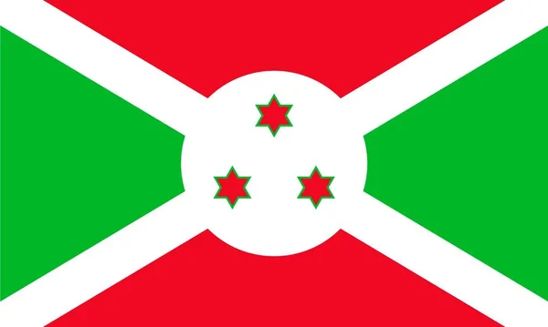 Basit Burundi Bayrağı Doğru Boyutu Oran Renk — Stok Vektör