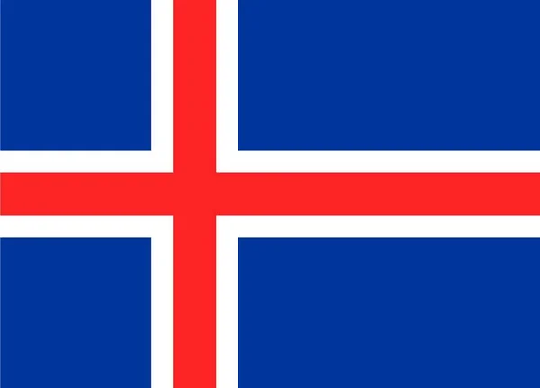 Simple Flag Iceland Correct Size Proportion Colors — Stock Vector