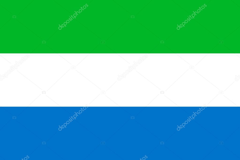 Simple flag of Sierra Leone. Correct size, proportion, colors.
