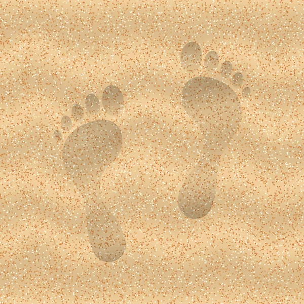 Sand Beach Foot Print — Stock Vector