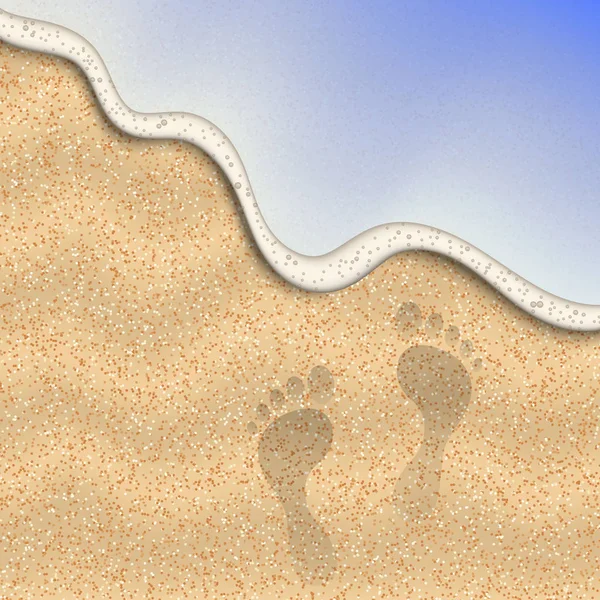 Sand Beach Foot Print — Stock Vector