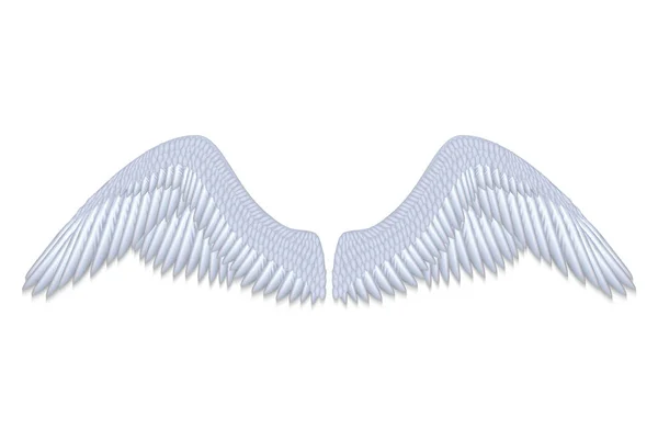 Realistic White Angel Wings Isolated — Stock Vector