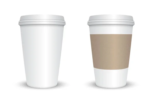 Realistické Prázdný Šálek Kávy Nastavte Izolované — Stockový vektor