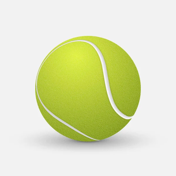 Balle Tennis Réaliste Isolée Sur Fond Blanc — Image vectorielle