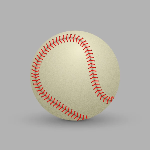 Beyaz Arka Plan Üzerinde Izole Gerçekçi Beyzbol Topu — Stok Vektör