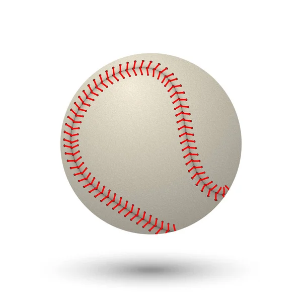Realistic Baseball Ball Isolated White Background — Stock Vector