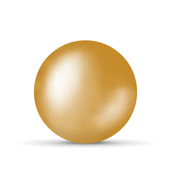 Vector Illustration Golden Ball White Background — Stock Vector