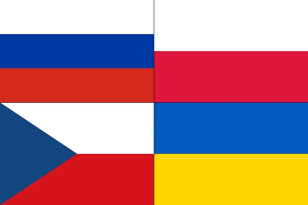 Vectorillustratie Van Verschillende Landen Vlaggen Instellen Kleurrijke Achtergrond Gemaakt Van — Stockvector