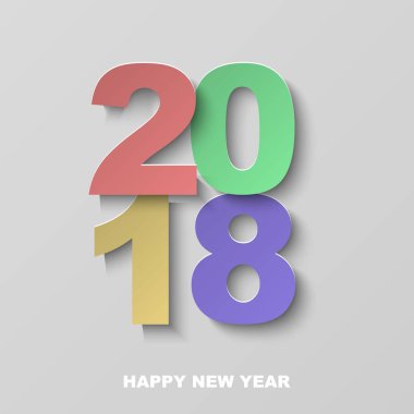 2018 kutlama kartı şablonu renkli vektör çizim