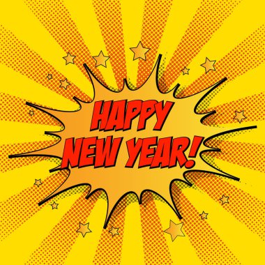 Yeni yıl kutlama kartı şablonu renkli vektör çizim