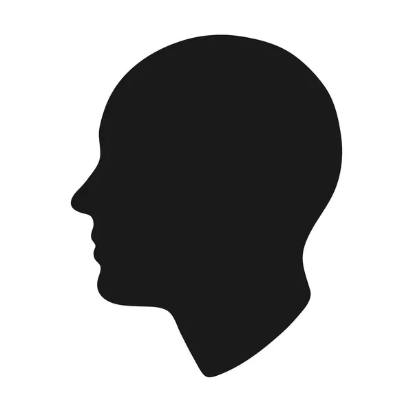 Glatze Person Kopf Silhouette Über Weißem Hintergrund — Stockvektor