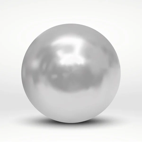 Vektor Illustration Mit Silberner Kugel Auf Weißem Hintergrund — Stockvektor