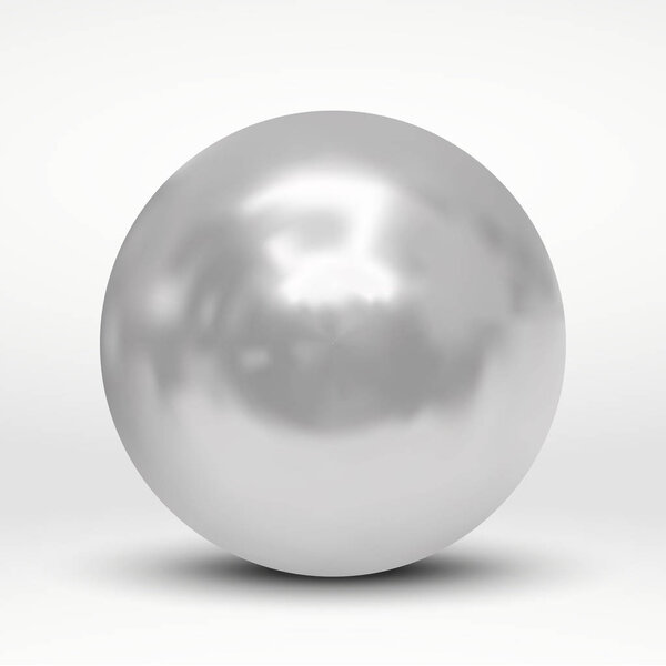 Vector illustration with silver ball over white background 