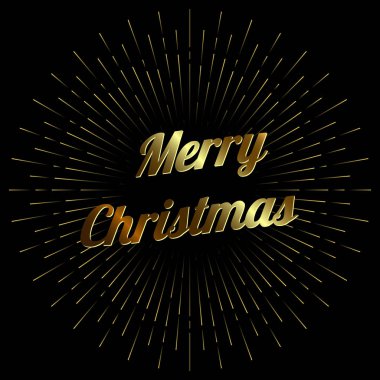 Noel kartı şablonu yazıt Merry Christmas ile vektör çizim
