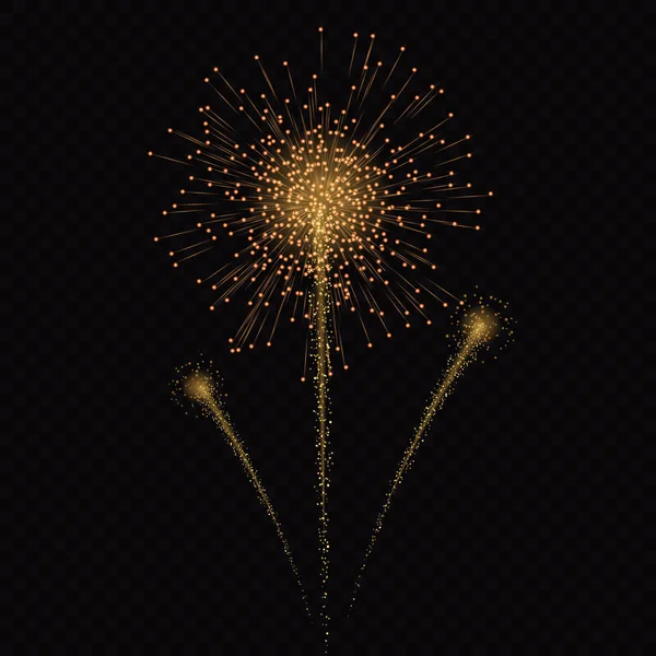Красочная Векторная Иллюстрация Праздничного Фейерверка Черном Фоне — стоковый вектор