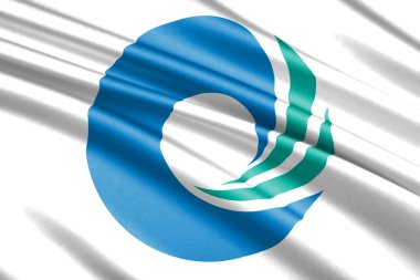 güzel renkli dalgalanan bayrak ilinin Incheon, Güney Kore