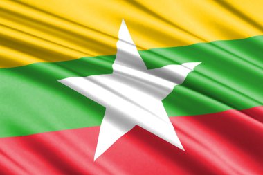 güzel renkli dalgalanan bayrak Myanmar