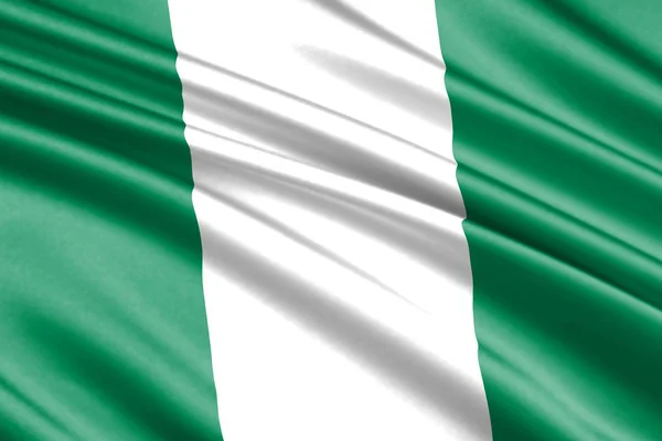 Beautiful Colorful Waving Flag Nigeria — Stock Photo, Image