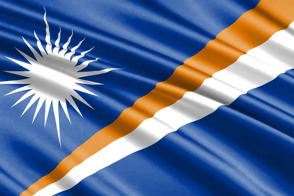 マーシャル諸島の美しいカラフルな手を振る旗 — ストック写真