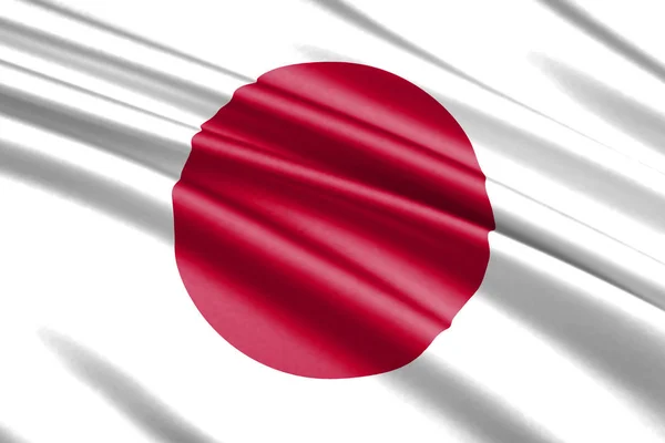 Bella Bandiera Sventolante Colorata Del Giappone — Foto Stock