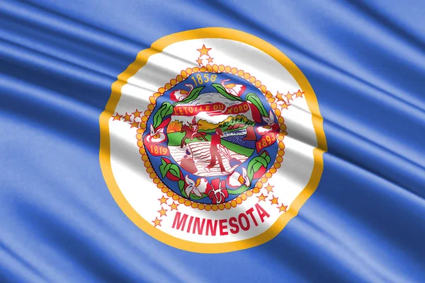 Bella Bandiera Sventolata Colorata Dello Stato Del Minnesota Stati Uniti — Foto Stock