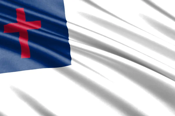 beautiful colorful waving Christian flag - Stock Image - Everypixel