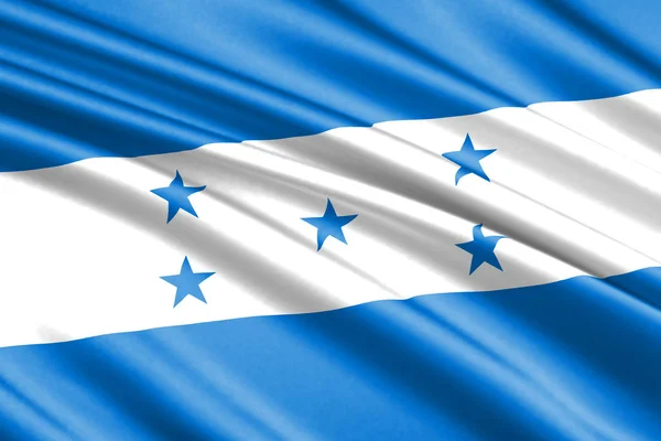 洪都拉斯美丽多彩的挥舞旗帜 — 图库照片