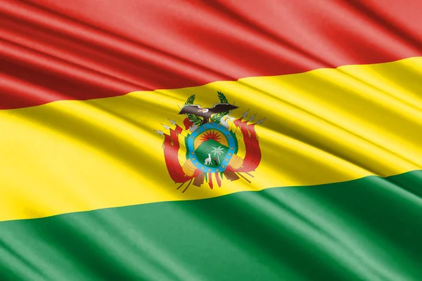 Hermosa Bandera Colorida Ondeando Bolivia — Foto de Stock