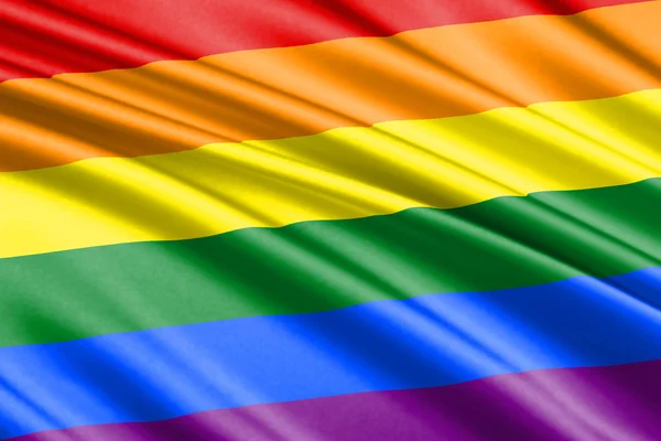 Beautiful Rainbow Waving Flag Gay Pride — Stock Photo, Image