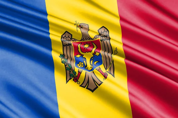 Beautiful Colorful Waving Flag Moldova — Stock Photo, Image