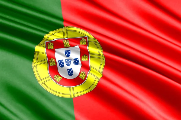 Bella Bandiera Sventolando Colorato Del Portogallo — Foto Stock