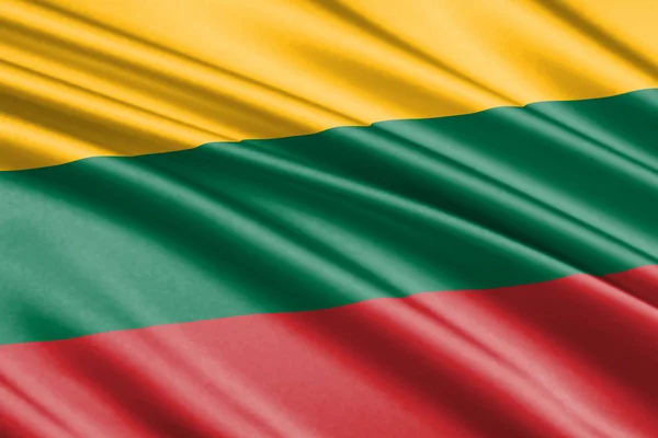 Красива Барвиста Розмахував Прапором Литви — стокове фото