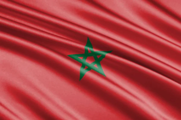 Beautiful Colorful Waving Flag Morocco — Stock Photo, Image