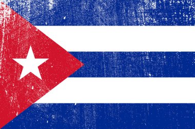 Küba, vektör, illüstrasyon grunge renkli bayrak 