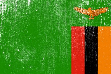 Grunge renkli bayrak Zambiya, vektör, illüstrasyon 