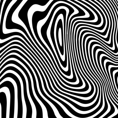 Eğri dalgalanma hatları, vektör zebra doku ile dalgalı çizgiler arka plan 