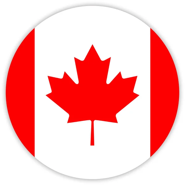 Bandeira Colorida Redonda Canadá Vetor Ilustração —  Vetores de Stock
