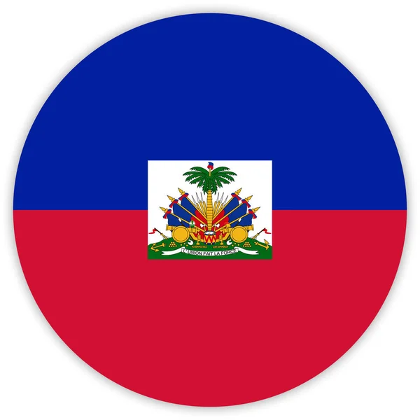 Runda Färgglada Flagga Haiti Vektor Illustration — Stock vektor