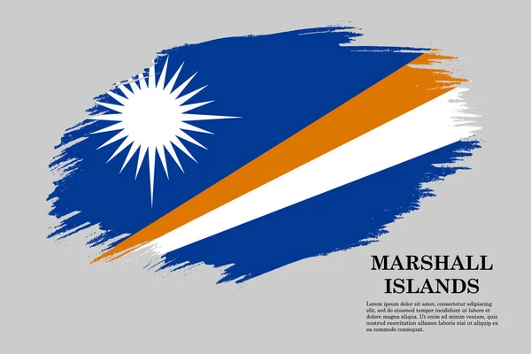 Grunge Stijl Vlag Van Marshalleilanden Borstel Beroerte Achtergrond Vector Illustratie — Stockvector