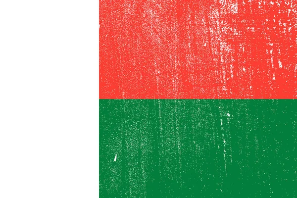 Grunge Kolorowe Flagę Madagaskar Wektor Ilustracja — Wektor stockowy