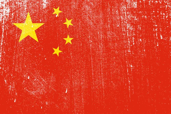 Grunge Kleurrijke Vlag Van China Vector Illustratie — Stockvector
