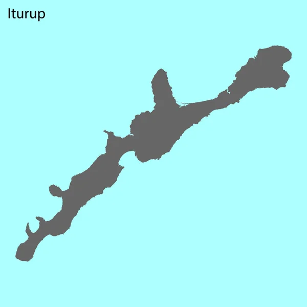 Χάρτης Υψηλής Ποιότητας Iturup — Διανυσματικό Αρχείο