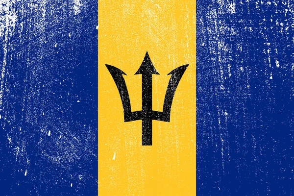 Grunge Drapeau Coloré Barbade Vecteur Illustration — Image vectorielle
