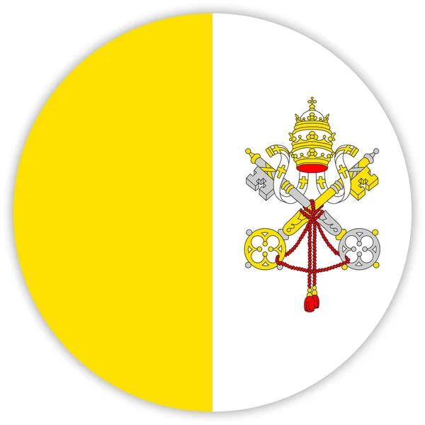 Drapeau Rond Coloré Cité Vatican Vecteur Illustration — Image vectorielle