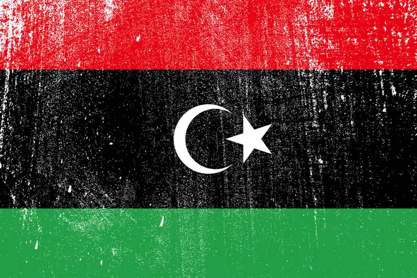 Grunge Bandera Colorida Libia Vector Ilustración — Archivo Imágenes Vectoriales