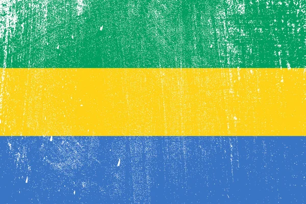 Grunge Bandiera Colorata Del Gabon Vettore Illustrazione — Vettoriale Stock