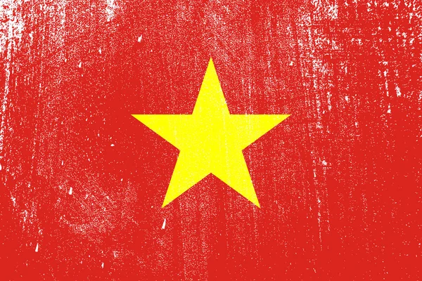 Grunge Warna Warni Bendera Vietnam Vektor Ilustrasi - Stok Vektor