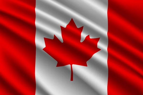 Mooie Kleurrijke Wapperende Vlag Van Canada Vector Illustratie — Stockvector