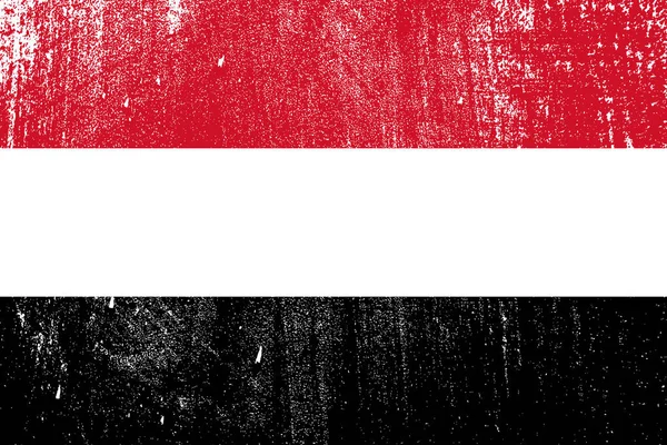 Grunge Jemen Vektor Ábra Színes Zászlaja — Stock Vector