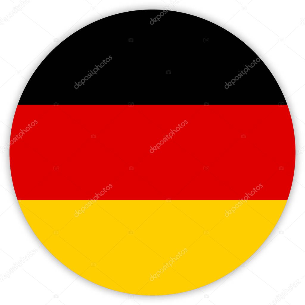 round colorful flag of Germany, vector, illustration  